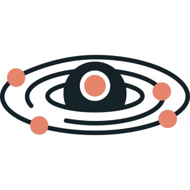 Uzay keşif ikonu. Beyaz arkaplanda izole edilmiş web tasarımı için özet uzay araştırma vektörü simgesi