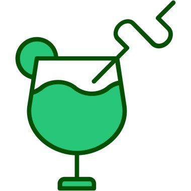 Kokteyl ikonu. Vektör illüstrasyonu
