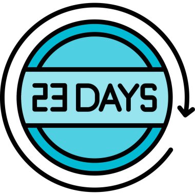 25 gün kaldı, vektör illüstrasyonu