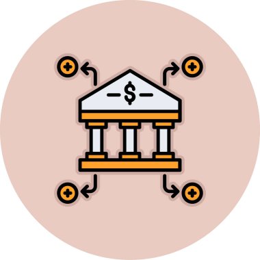 Banka. Web simgesi basit illüstrasyon