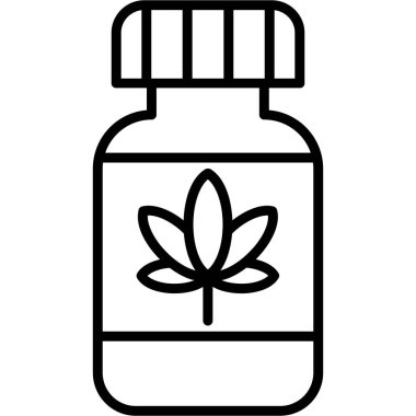 Yaprak ikonlu kenevir şişesi