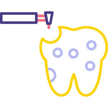 Diş ikonu vektör illüstrasyonu