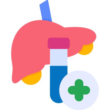 Karaciğer organ simgesi, vektör illüstrasyonu basit tasarım