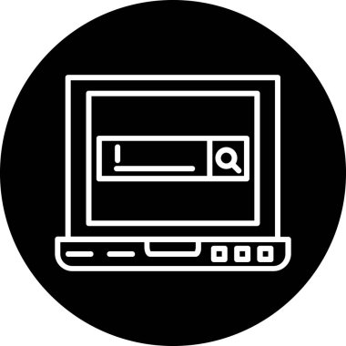 Dizüstü bilgisayar simgesi vektör çizimi