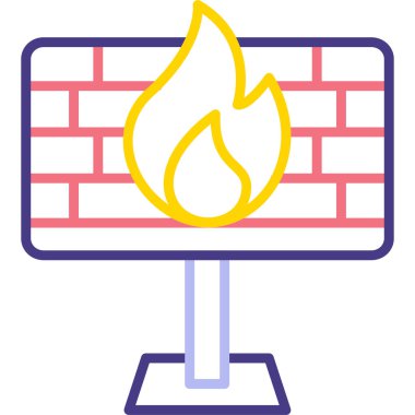 Şömine. Web simgesi basit illüstrasyon