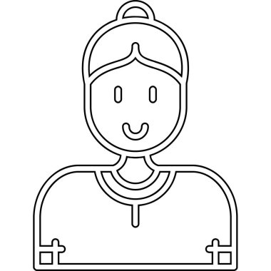 Asma kilit vektör çizimine sahip genç kadın kafası