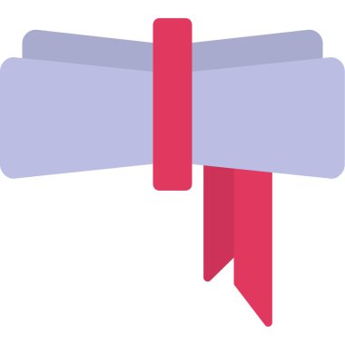 Düz stil kurdele dekorasyon simgesi