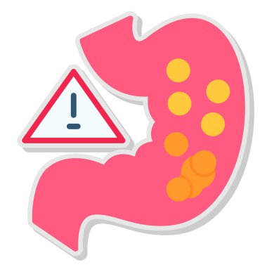 Mide ikonu vektör illüstrasyon tasarımı insan midesi işareti