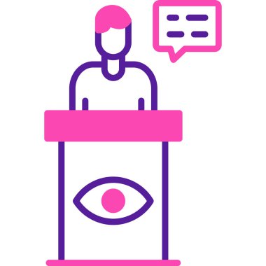 Konferans. Web simgesi basit illüstrasyon