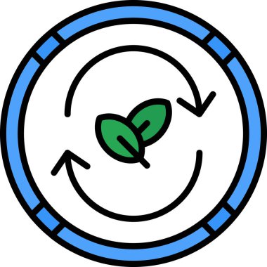 Ekoloji ekolojik yaprak simgesi doldurulmuş dış hat biçimi