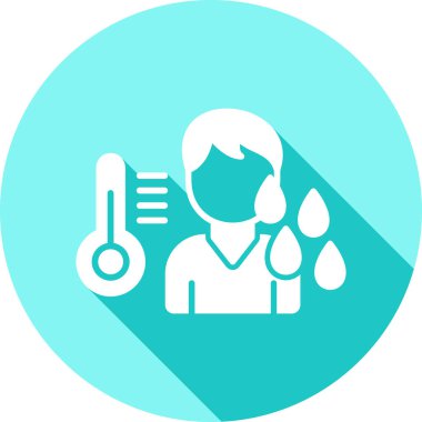 Stetoskop vektör ikonu olan bir doktor. biçim iki renkli düz sembol, yumuşak mavi renkler, yuvarlak açılar, beyaz arkaplan.