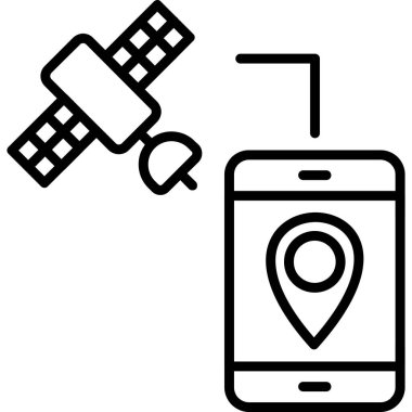 gps harita konum simgesi ana hat biçiminde