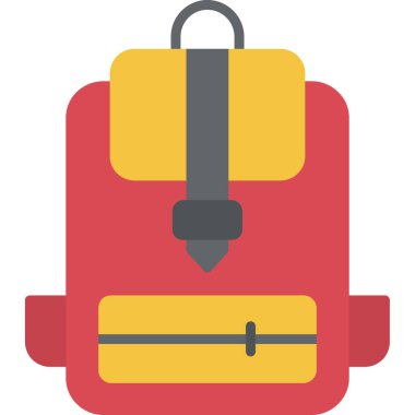 sırt çantası simgesi vektör illüstrasyonu