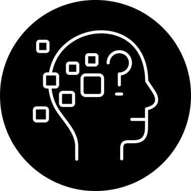 Düşünen Simge, vektör illüstrasyonu