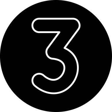 Üç numara dört ikon. Beyaz arkaplanda izole edilmiş web tasarımı için üç numaralı ana vektör simgesi