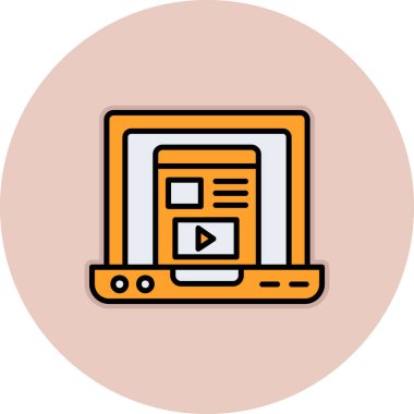 video. Web simgesi basit illüstrasyon