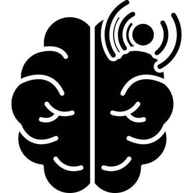 Beyin sembollü insan kafası, vektör simgesi