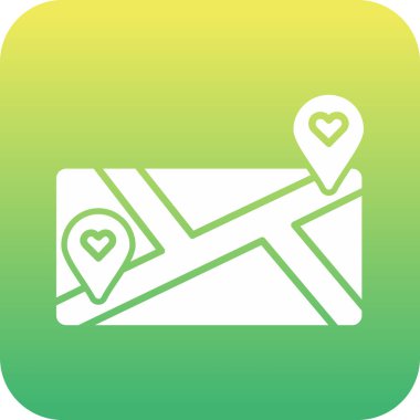 Bir harita simgesinin vektör illüstrasyonu