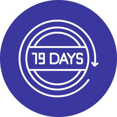 Beyaz arkaplandaki geri sayım vektör simgesine 18 gün. Geri sayıma 18 gün kaldı..