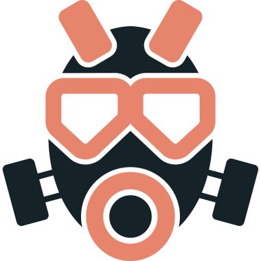 Gaz maskesi. Basit resimleme