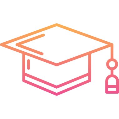 mezuniyet şapkası modern simgesi, vektör illüstrasyonu