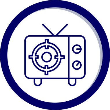 Televizyon simgesi, vektör illüstrasyonu
