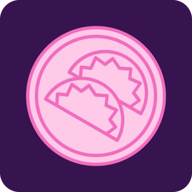 Pembe ve mor bir ikonun gösterimi.