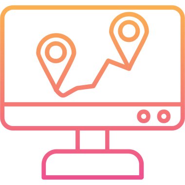 harita konumu modern simge, vektör illüstrasyonu