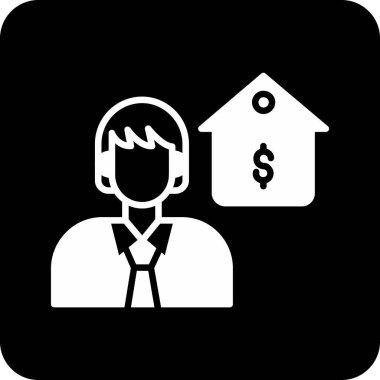 Bir dolar işareti ve bir doları olan bir kişinin vektör çizimi