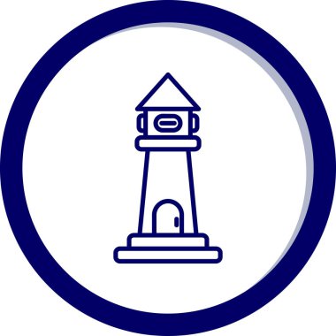 Deniz feneri. Web simgesi basit illüstrasyon