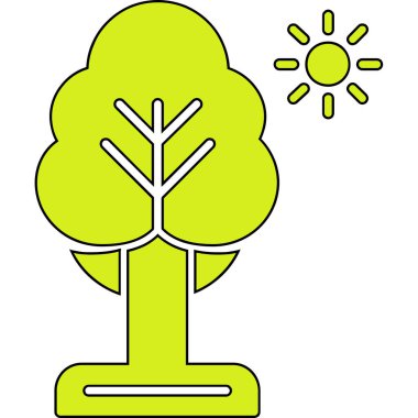 Ağaç simgesinin vektör illüstrasyonu