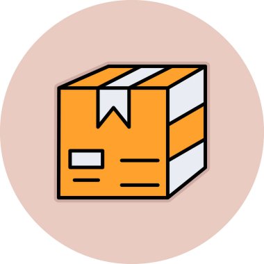 kutu dağıtım simgesi renk ana hatları vektörü