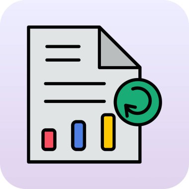 belge dosya vektör renk çizgisi simgesi dekoru