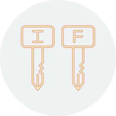 iki anahtar simgesi. Web için renk vektör simgelerinin düz çizimi