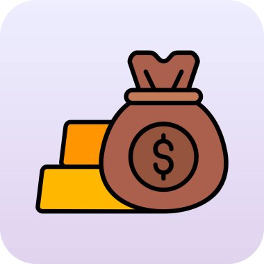 Dolar vektör renk çizgisi simgesi