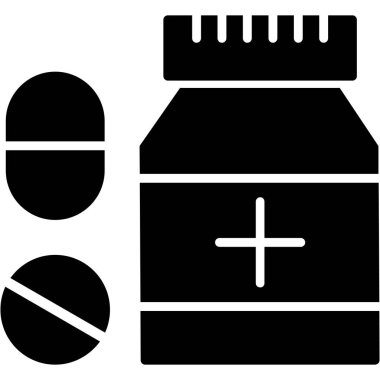 ilaç hapları simgesi, basit vektör illüstrasyon tasarımı