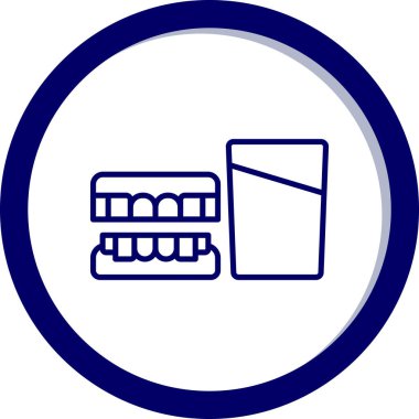 Mavi ve beyaz çizgi simgesinin vektör çizimi