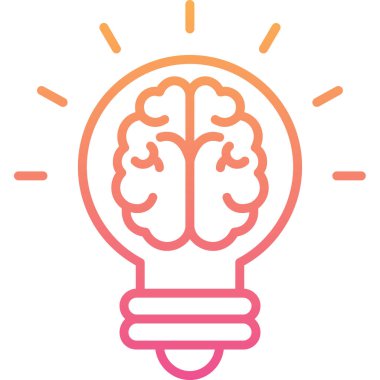 Beyin. Web simgesi basit illüstrasyon