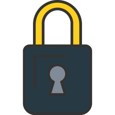 asma kilit ikon vektör çizimi