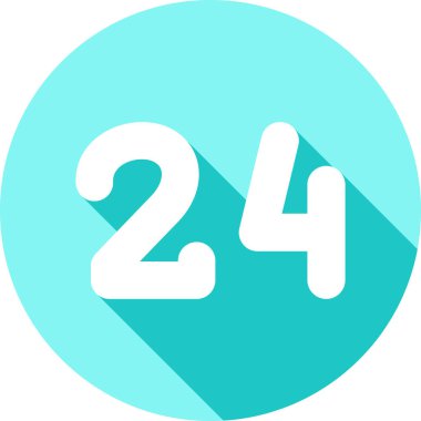 24 numaralı simge, basit vektör illüstrasyonu