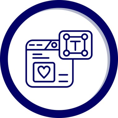 Bir kalp simgesinin vektör illüstrasyonu