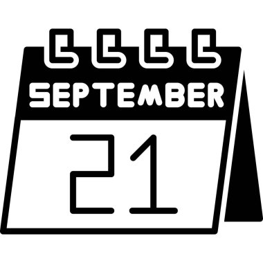 Tarih, takvim ve takvim tasarımının 15 Eylül takvim simgesi. Siyah renkte vektör takvimi çizimi