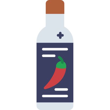 Chili Pepper Düz Vektör Simgesi.