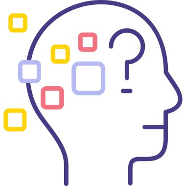 Düşünce ikonu. Web için düşünme vektörü simgelerinin basit çizimi