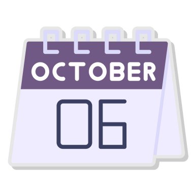 Ekim 9 - Günlük takvim simgesi tasarım vektörü illüstrasyonu