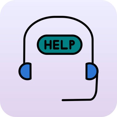 yardım simgesi izole edilmiş vektör illüstrasyonu