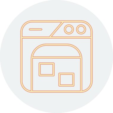 mikrodalga fırın ikonu vektör çizimi