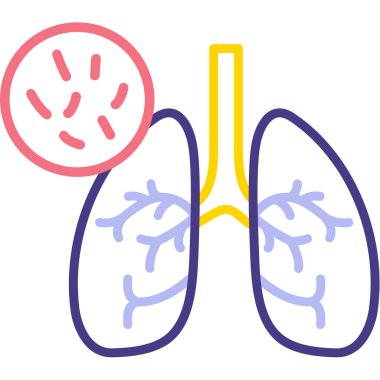 Mycobacterium tüberküloz web simgesi, vektör illüstrasyonu
