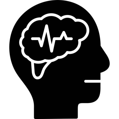 İnsan beyin vektör piktogramı. İllüstrasyon biçimi beyaz arkaplanda düz grafik simgesidir..