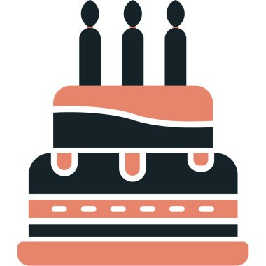 Kek. Web simgesi basit illüstrasyon